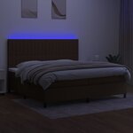 vidaXL Sommier à lattes de lit matelas et LED Marron foncé 200x200 cm