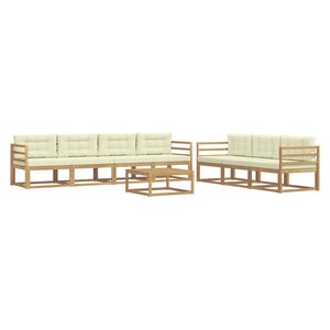 vidaXL Ensemble de canapés d'extérieur 7 pc Blanc et crème