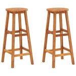 vidaXL Tabourets de bar lot de 2 bois d'acacia massif