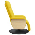 vidaXL Fauteuil inclinable avec repose-pieds jaune clair tissu
