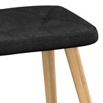 vidaXL Chaise de relaxation avec tabouret Noir Tissu