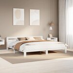 vidaXL Cadre de lit sans matelas blanc 200x200 cm bois massif de pin