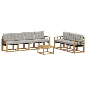 vidaXL Ensemble de canapés d'extérieur 8 Pièces Blanc et gris clair