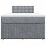 vidaXL Sommier à lattes de lit avec matelas Gris clair 120x200cm Tissu