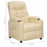 vidaXL Fauteuil Crème Tissu