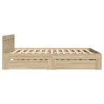 vidaXL Cadre de lit 2 Pièces Sonoma 137 x 188 cm Bois d'ingénierie