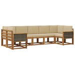 vidaXL Ensemble de canapés d'extérieur 7 pc Naturel et Beige