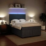 vidaXL Sommier à lattes de lit et matelas Gris foncé 140x190cm Velours