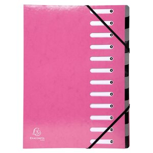 Trieur Harmonika Iderama 12 Compartiments - Rose - X 6 - Exacompta