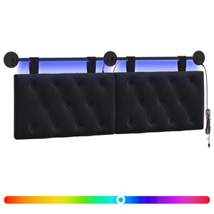 vidaXL Tête de lit suspendue Noir Velours