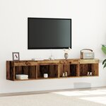 Meubles TV vidaXL avec lumières LED 2 Pièces Bois ancien 80x30x30 cm