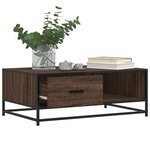 vidaXL Table basse chêne marron 90x57x35 cm bois d'ingénierie et métal