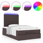 VidaXL Cadre de lit ottoman avec matelas marron foncé 120x190 cm tissu