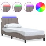vidaXL Cadre de lit sans matelas taupe 90x190 cm tissu