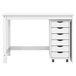 vidaXL Ensemble bureau et cabinet roulant MOSS 2 Pièces Blanc