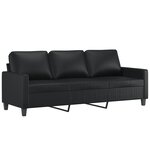 vidaXL Ensemble de canapés 2 Pièces avec coussins Noir Similicuir