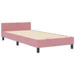 vidaXL Cadre de lit avec tête de lit Rose 90 x 190 cm Velours