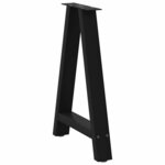 vidaXL Pieds de table à manger en forme de A 2 pièces noir 50 x (72-73) cm acier