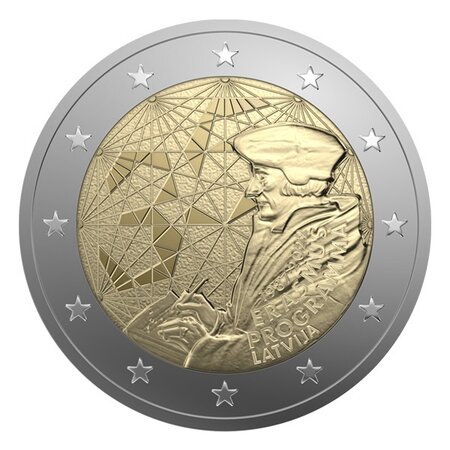 Pièce de monnaie 2 euro commémorative Lettonie 2022 - Programme Erasmus