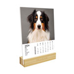 Calendrier sur socle en bambou à thème 2024 - Chiens - Draeger