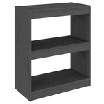 vidaXL Bibliothèque/Séparateur de pièce Gris 60x30x71 5 cm Pin massif