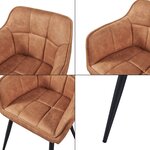 Lot de 2 chaises de salle à manger salon design moderne cuisine 81 x 57 x 53 cm marron noir 03_0009608