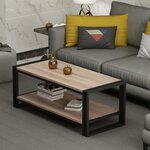 Homemania Table basse Lesa 102x45x40 cm Noir et noyer