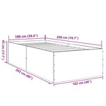 vidaXL Cadre de lit sonoma gris 100x200 cm bois d'ingénierie