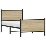 vidaXL Cadre de lit en métal sans matelas chêne sonoma 90x200 cm
