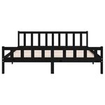 vidaXL Cadre de lit Noir Bois massif 200x200 cm