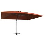 vidaXL Parasol déporté avec lumières LED Terre cuite 400x300 cm