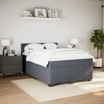 vidaXL Sommier à lattes de lit et matelas Gris foncé 140x200cm Velours