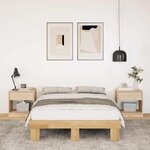 vidaXL Cadre de lit sans matelas 120x200 cm bois massif de chêne