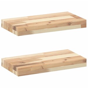 vidaXL Étagères flottantes 2 Pièces 60x20x4 cm acacia massif non traité