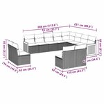 vidaXL Salon de jardin 12 Pièces avec coussins noir résine tressée