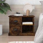 vidaXL Table de chevet chêne fumé 60x35 5x45 cm