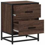 vidaXL Tables de chevet 2 Pièces chêne marron 40x31x50 cm bois ingénierie