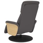 vidaXL Fauteuil inclinable avec repose-pieds gris similicuir