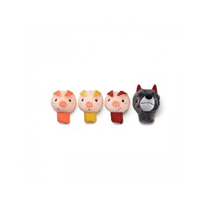 Marionnette a doigt - Les 3 petits cochons et le loup