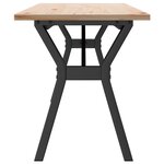 vidaXL Table basse cadre en Y 160x40x45 cm bois de pin massif et fonte