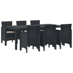 vidaXL Ensemble de salle à manger pour jardin 7 Pièces Anthracite