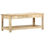 vidaXL Table basse peinte à main 110x50x45 cm Bois de manguier massif