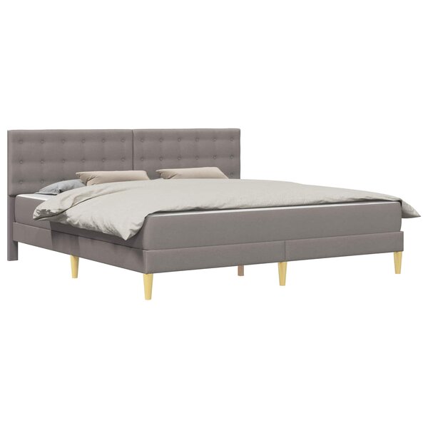 vidaXL Cadre de lit avec matelas Taupe 200 x 200 cm tissu