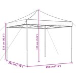 vidaXL Tente de fête 292 x 292 x 315 cm Beige Tissu Oxford