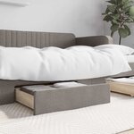 vidaXL Tiroirs de lit 2 Pièces taupe bois d'ingénierie et tissu