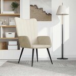 vidaXL Chaise de relaxation Blanc crème Velours