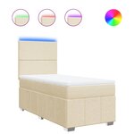 vidaXL Sommier à lattes de lit et matelas Crème 90x190 cm Tissu