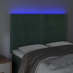 vidaXL Tête de lit à LED Vert foncé 144x5x118/128 cm Velours