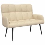 vidaXL Sofa 2 places Crème 115 x 61 x 87 cm Tissu