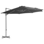 vidaXL Parasol avec base portable Anthracite